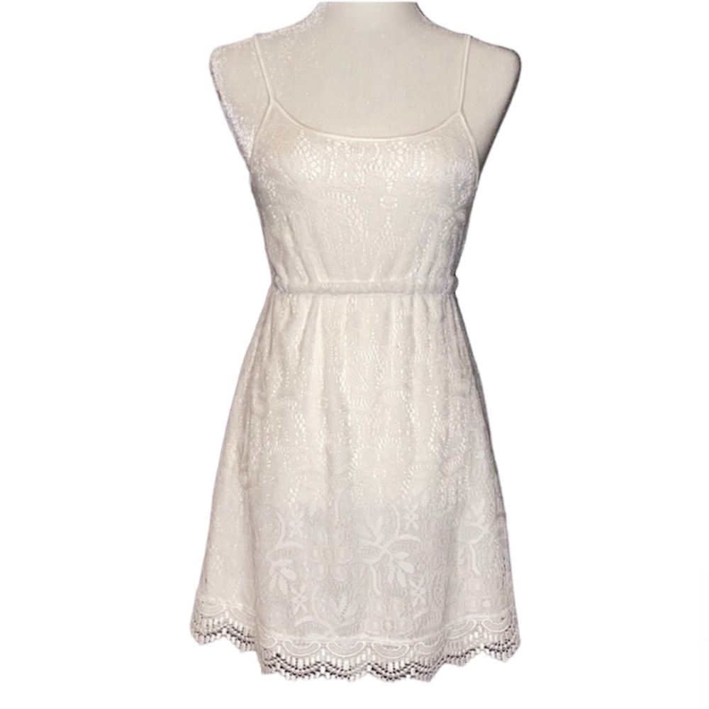 Women’s Divided White Lace Flowy Tank Mini Dress Size 4